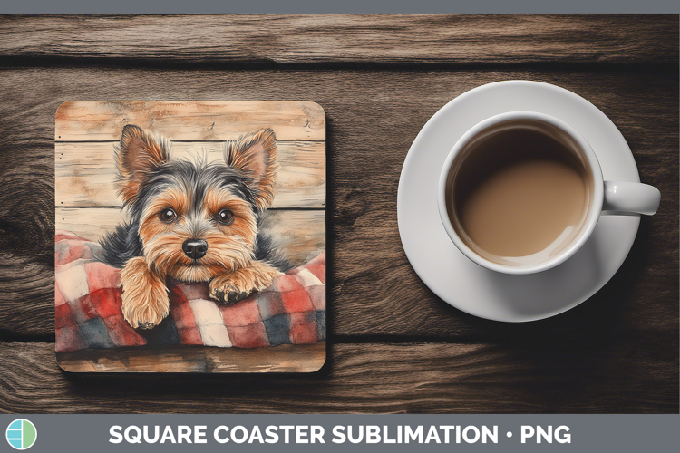 Dogs 01 Flannel Yorkshire Terrier Square Coaster Sublimation