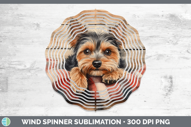 Dogs 01 Flannel Yorkshire Terrier Wind Spinner Sublimation S