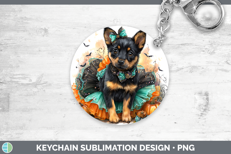 Dogs 01 Halloween Australian Kelpie Keychain Sublimation Key