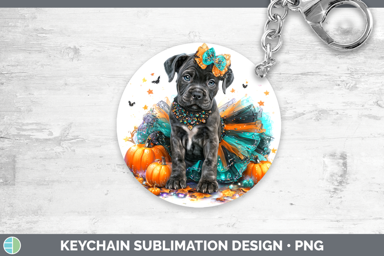 Dogs 01 Halloween Cane Corso Keychain Sublimation Keyring De