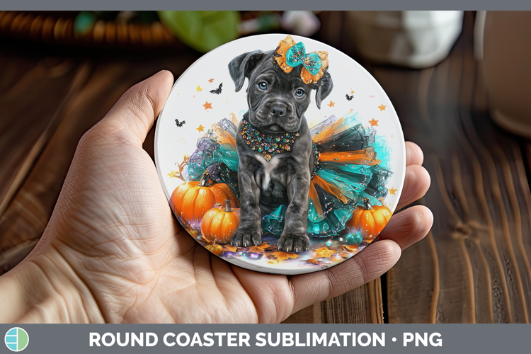 Dogs 01 Halloween Cane Corso Round Coaster Sublimation Coast