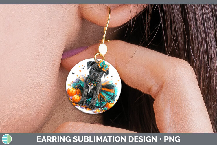 GorgeousDogs 01 Halloween Round Earrings design.