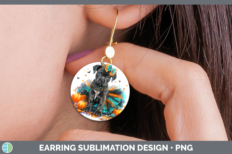 Dogs 01 Halloween Cane Corso Round Earrings Sublimation Earr