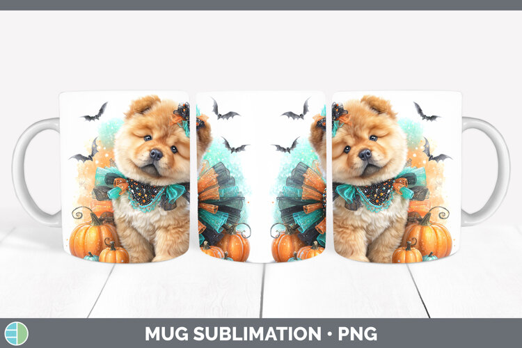 GorgeousDogs 01 Halloween Mug Wrap design.