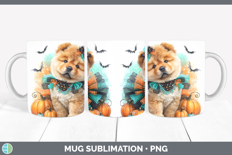 Dogs 01 Halloween Chow Chow Mug Wrap Sublimation Coffee Cup