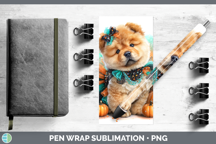 Dogs 01 Halloween Chow Chow Pen Wrap Sublimation Pen Designs