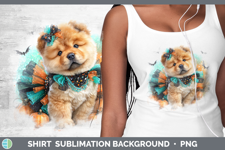 Dogs 01 Halloween Chow Chow Shirt Sublimation Background Des