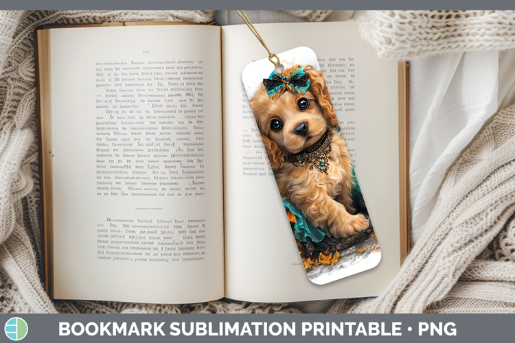 Dogs 01 Halloween Cocker Spaniel Bookmark Sublimation Printa