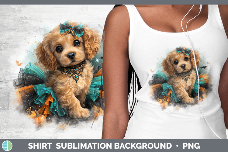 Dogs 01 Halloween Cocker Spaniel Shirt Sublimation Backgroun