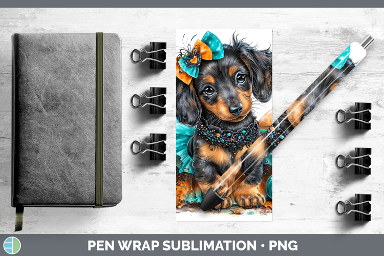 Dogs 01 Halloween Dachshund Pen Wrap Sublimation Pen Designs