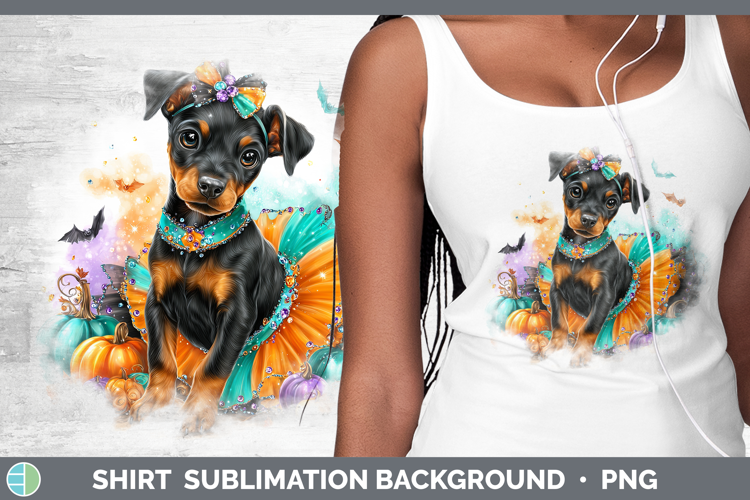 Dogs 01 Halloween Doberman Pinscher Shirt Sublimation Backgr