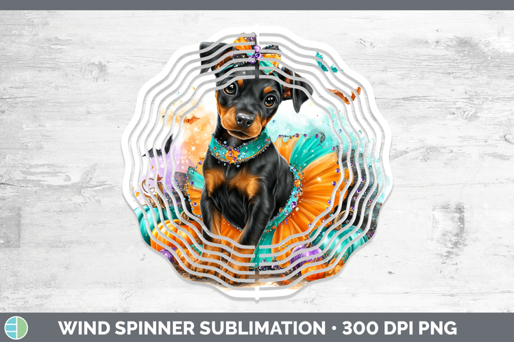 Dogs 01 Halloween Doberman Pinscher Wind Spinner Sublimation
