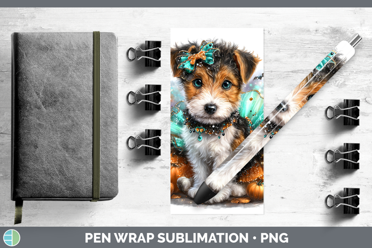 Dogs 01 Halloween Fox Terrier Pen Wrap Sublimation Pen Desig