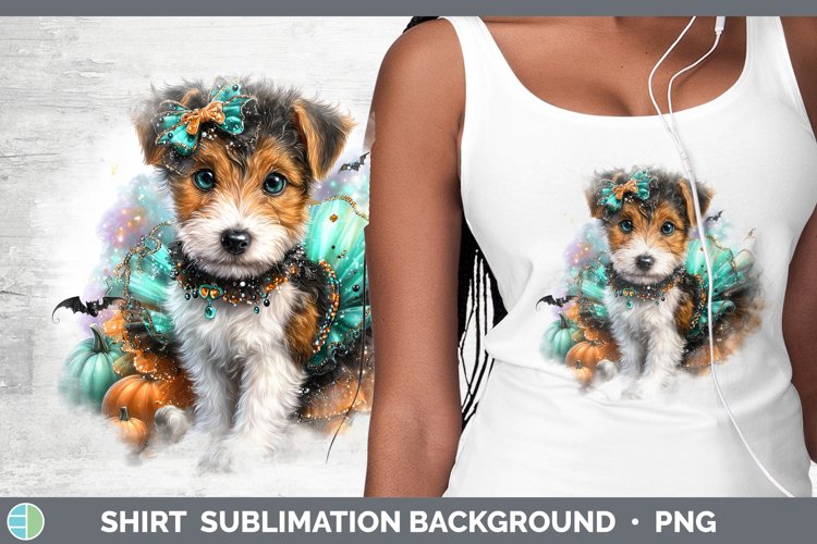 Dogs 01 Halloween Fox Terrier Shirt Sublimation Background D
