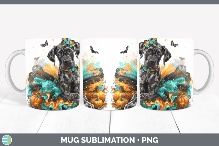 Dogs 01 Halloween Great Dane Mug Wrap Sublimation Coffee Cup