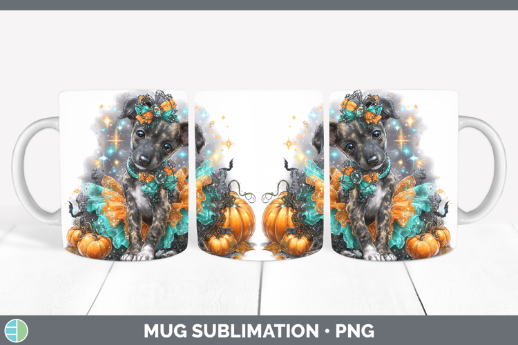 Dogs 01 Halloween Greyhound Mug Wrap Sublimation Coffee Cup