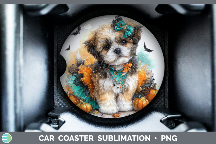 GorgeousDogs 01 Halloween Car Coaster design.