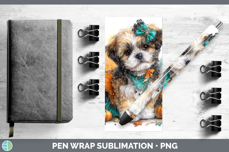 Dogs 01 Halloween Lhasa Apso Pen Wrap Sublimation Pen Design