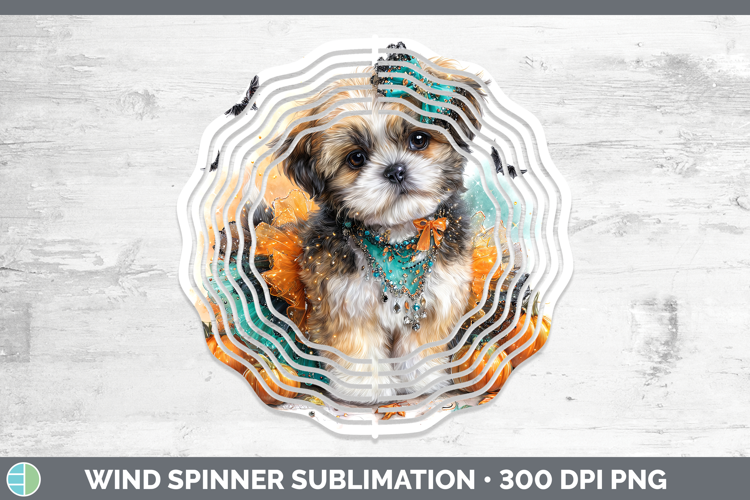 Dogs 01 Halloween Lhasa Apso Wind Spinner Sublimation Spinne
