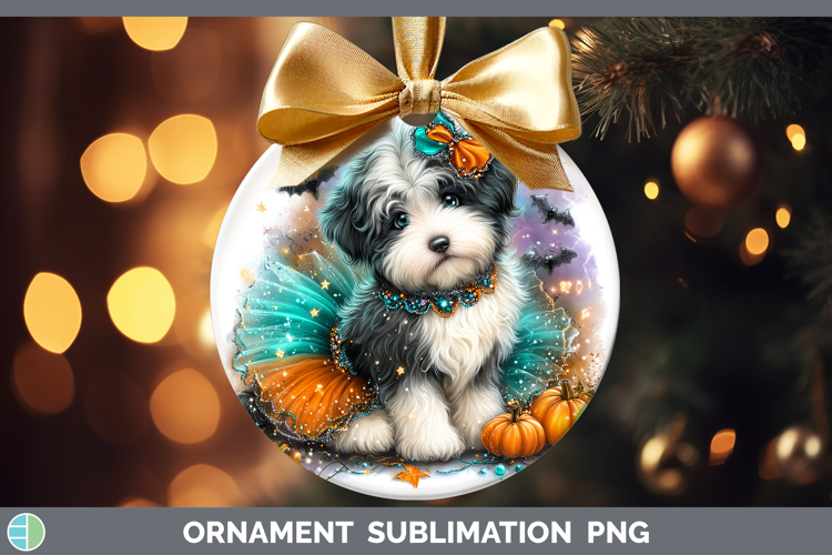 Dogs 01 Halloween Old English Sheepdog Ornament Sublimation