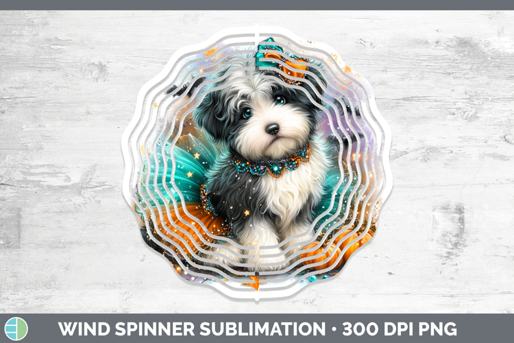 Dogs 01 Halloween Old English Sheepdog Wind Spinner Sublimat