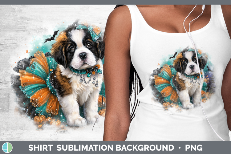 Dogs 01 Halloween Saint Bernard Shirt Sublimation Background