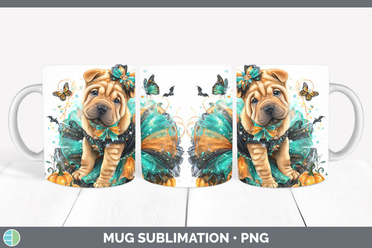 GorgeousDogs 01 Halloween Mug Wrap design.