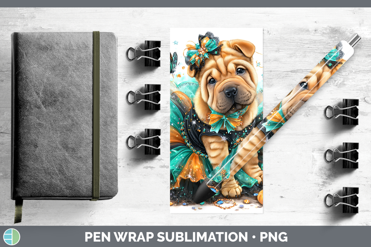 Dogs 01 Halloween Shar Pei Pen Wrap Sublimation Pen Designs