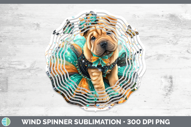Dogs 01 Halloween Shar Pei Wind Spinner Sublimation Spinner