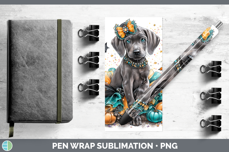 Dogs 01 Halloween Weimaraner Pen Wrap Sublimation Pen Design