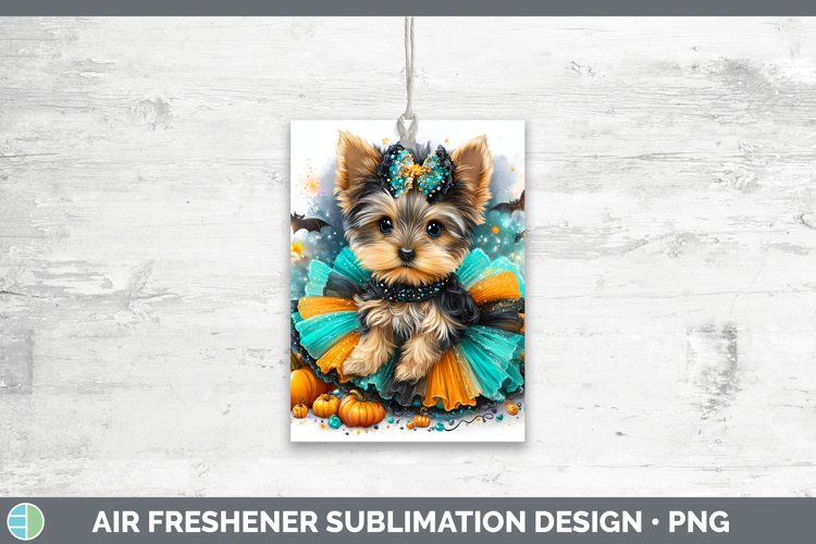 Dogs 01 Halloween Yorkshire Terrier Air Freshener Sublimatio