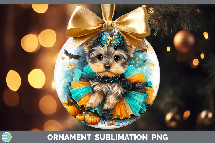 Dogs 01 Halloween Yorkshire Terrier Ornament Sublimation Bau