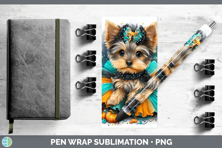 Dogs 01 Halloween Yorkshire Terrier Pen Wrap Sublimation Pen