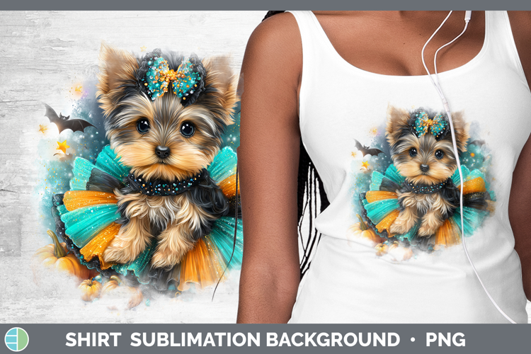 Dogs 01 Halloween Yorkshire Terrier Shirt Sublimation Backgr