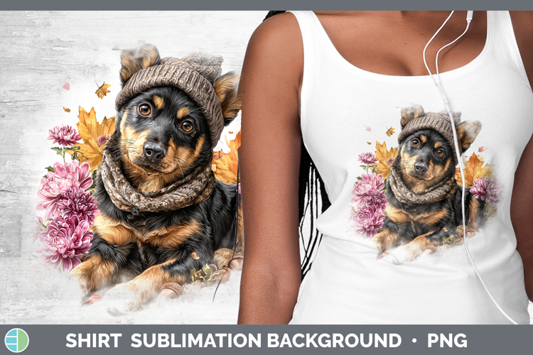 Australian Kelpie Dogs 01 Knit Hat Shirt Sublimation Design