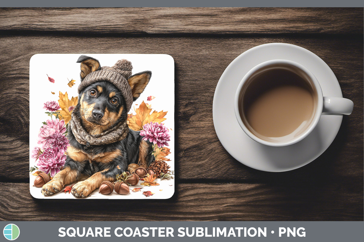 Australian Kelpie Dogs 01 Knit Hat Square Coaster Sublimatio