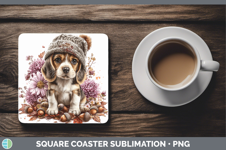 Beagle Dogs 01 Knit Hat Square Coaster Sublimation Design