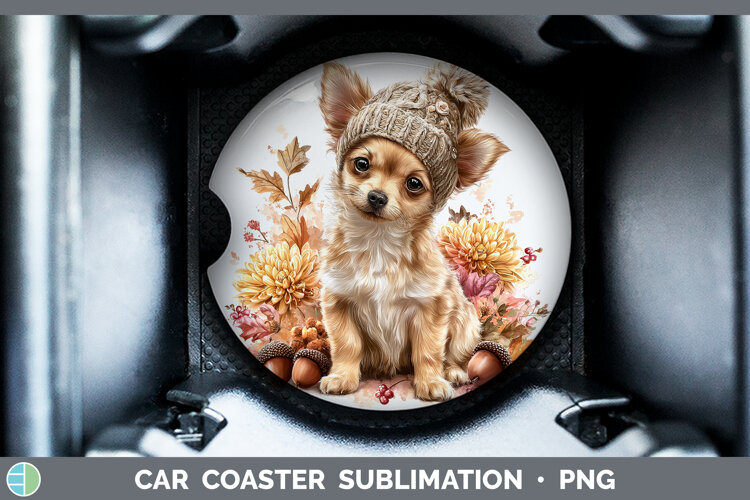 GorgeousDogs 01 Knit Hat Car Coaster design.