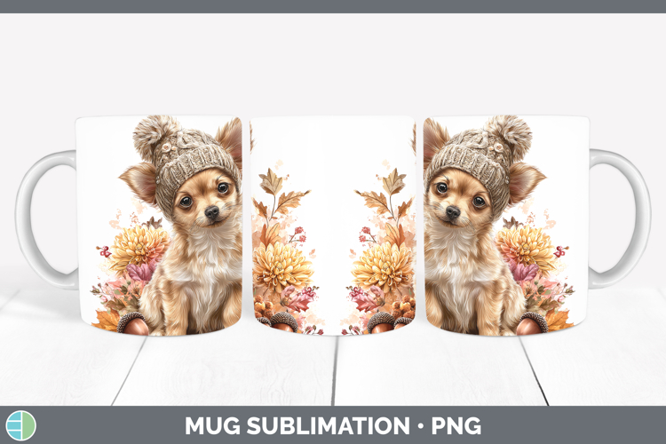 Chihuahua Dogs 01 Knit Hat Mug Wrap Sublimation Design