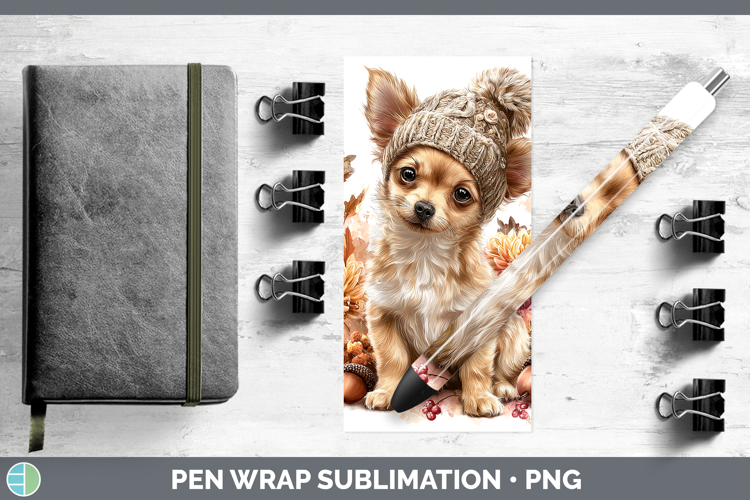 Chihuahua Dogs 01 Knit Hat Pen Wrap Sublimation Design