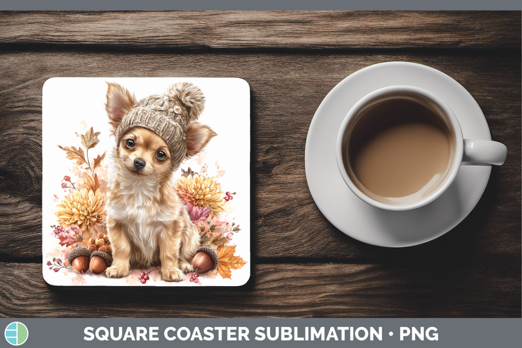Chihuahua Dogs 01 Knit Hat Square Coaster Sublimation Design