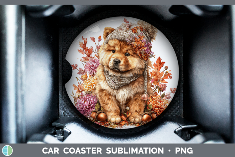Chow Chow Dogs 01 Knit Hat Car Coaster Sublimation Design