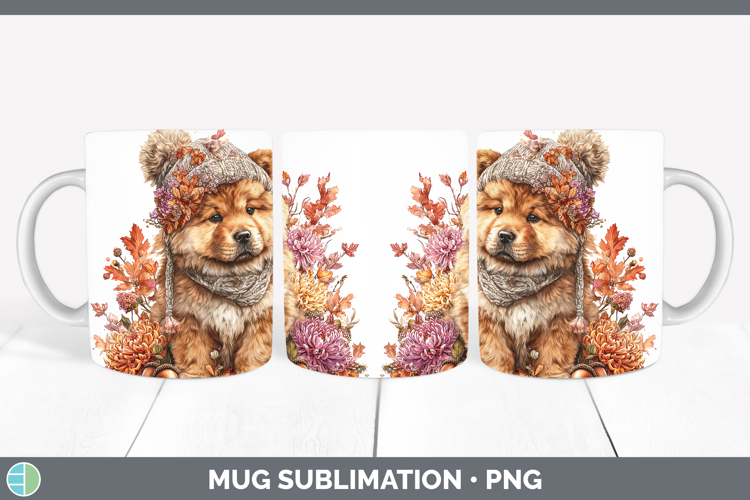 Chow Chow Dogs 01 Knit Hat Mug Wrap Sublimation Design