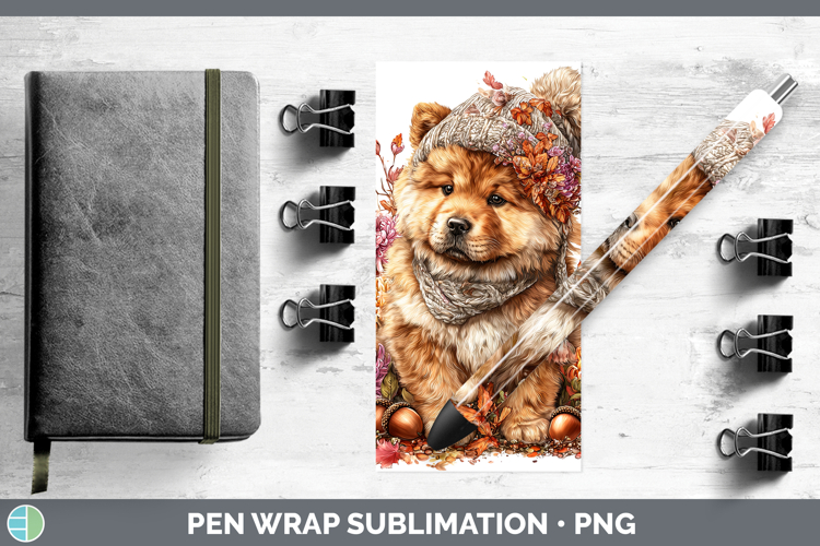 Chow Chow Dogs 01 Knit Hat Pen Wrap Sublimation Design