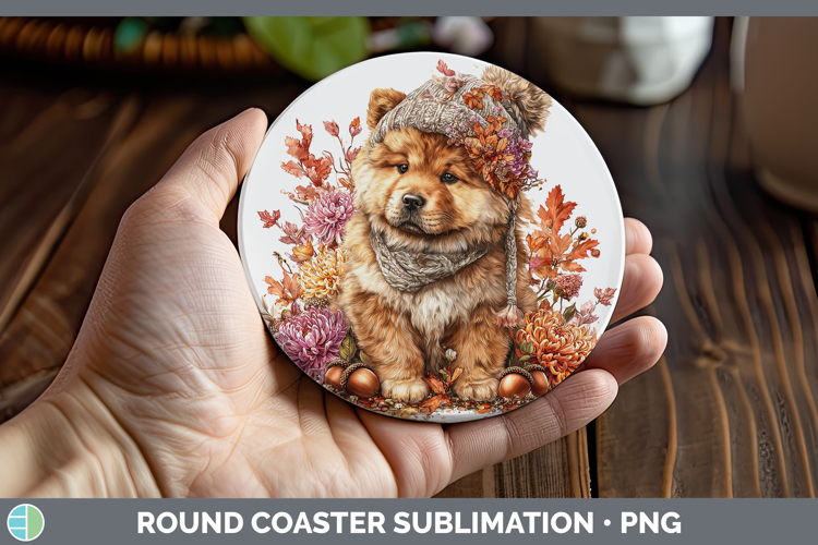 Chow Chow Dogs 01 Knit Hat Round Coaster Sublimation Design