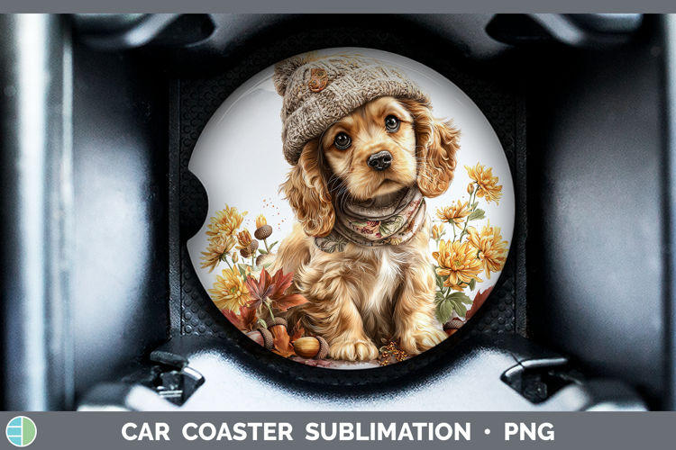 Cocker Spaniel Dogs 01 Knit Hat Car Coaster Sublimation Desi