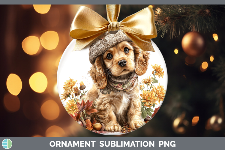 Cocker Spaniel Dogs 01 Knit Hat Ornament Sublimation Design