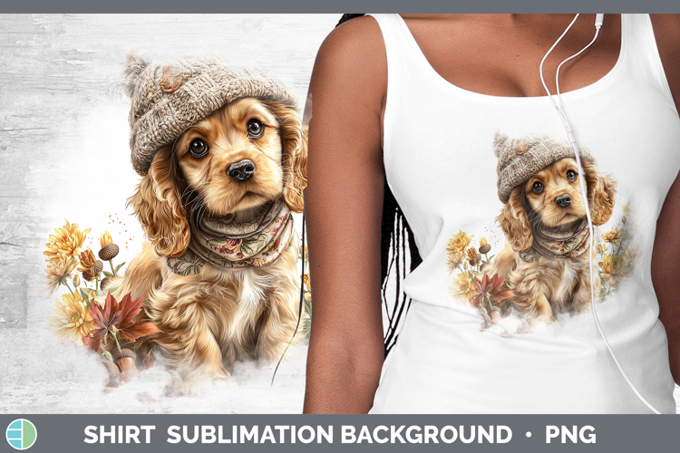 Cocker Spaniel Dogs 01 Knit Hat Shirt Sublimation Design