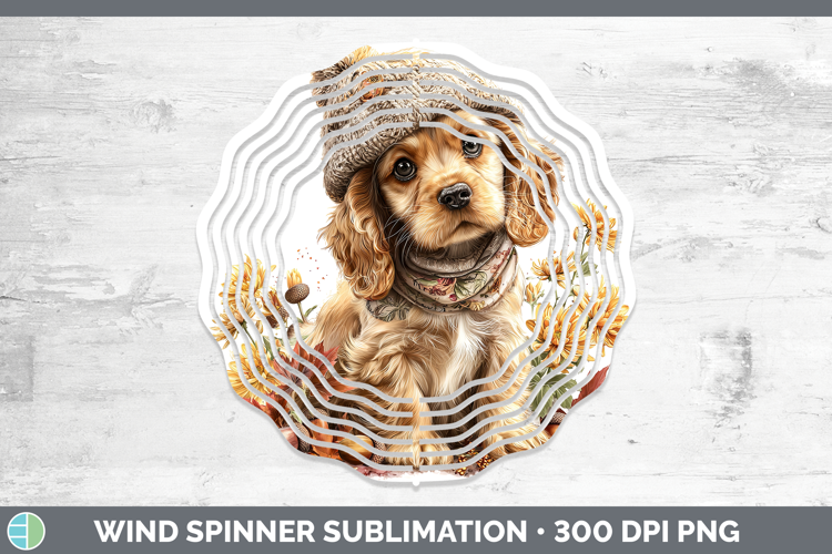 Cocker Spaniel Dogs 01 Knit Hat Wind Spinner Sublimation Des
