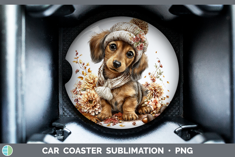 Dachshund Dogs 01 Knit Hat Car Coaster Sublimation Design